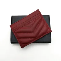 Hight Quality Men Women Credit Card Holders Mens Genuine Leather Mini Bank Card Holder Small Slim Wallet Wtih Box257l