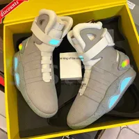 2023 TOP Automatic Laces Air Mag Sneakers Marty Mcfly's Led Outdoor Shoes Man Back To The Future Glow In The Dark Gray TOP Mcflys Mags With