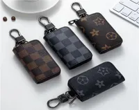 PU Leather Bag Keychains Car Keys Holder Key Rings Black Plaid Brown Flower Pouches Pendant Keyrings Charms for Men Women Gifts 4 5497184