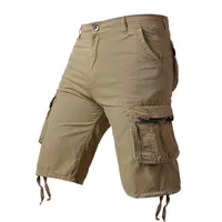 Men's Shorts Summer New Cargo Shorts Men Cotton Knee Length Causal Shorts Mens Fashion Multi Pockets Solid Mititary Short Pants Men Plus Size AA230328