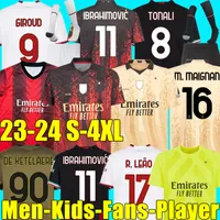 4XL 20/21 AC Milan maglia da calcio Fans Player versione Soccer Jerseys BALR maglie 2020 2021 milan IBRAHIMOVIC TONALI Mandzukic Kessie uomini bambini kits Magliette da calcio
