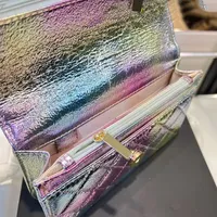 Quilted Mermaid Princess Metal Lambskin Wallet With Chain Bags Classic Mini Flap Colorful Card Holder Cosmetic Luxury Designer Pur291c