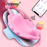 Butterfly Wearable Dildo Vibrator for Women Bluetooth Vibrator Wireless APP Remote Control Vibrating Panties for Couple Q06022466