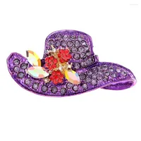 Broches cindy xiang color color púrpura sombrero de diamantes de imitación para mujeres accesorios de boda accesorios de boda