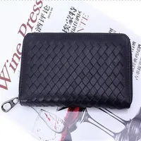 Whole Fashion Men's walletl Sheepskin Leather Nappa Zip Around Wallet Hand Bag First Class Genuine Leather Long Wallet Go213D