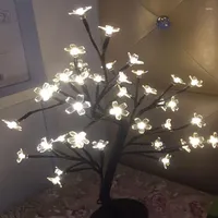 Christmas Decorations Xmas Sakura Blossom Desk Bonsai Tree LED Light Table Twig Home Party Decor