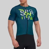 Racing Jackets Santic Men Cycling Jerseys Tops Clothing Bike Shirt MTB T-shirts Full Zipper Comfortable 2023 Summer Asian Size
