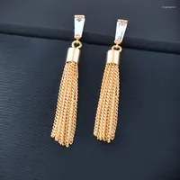 Dangle Earrings SINLEERY Trendy Square Crystal Tassels For Women Gold Color Korean Fashion Jewelry Accessories ES672 SSB