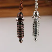 Pendant Necklaces Metal Pendulum For Dowsing Divination Reiki Healing Spiritual Wicca Women Men Amulet Screw Shape Pendule Charm Jewelry