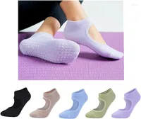 Athletic Socks Backless Yoga Non Slip Skid With Grips Pilates Ballet Barre Dance Sports For Women Slipper
