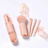 Makeup Brushes 4-in-1 Make Up Brush Beauty Tool Set Mini Eye Skin Tone Retractable Portable