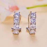 Hoop Earrings 1CT Moissanite Drop Earring For Women Diamond Beating Heart S925 Sterling Silver White Gold Plated Jewelry