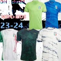 2023 Italien Soccer Jerseys Player Version Maglie Da Calcio Totti Verratti Chiesa Training Suit Italia 23 24 Fotbollströjor T Lorenzo Men Set Kids Kit Uniform per match