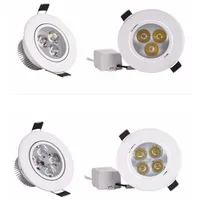 9W 12W LED Downlight Dimmable Warm pure cool White Recessed LED Lamp Spot Light AC85-265V194R
