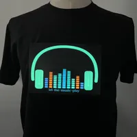 Men's T Shirts Christmas Party Dj Equalizer Display Luminous Music Light Up Glowing Led T shirt 230329