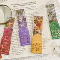 Vintage Flower Bookmark PET Translucent School Creative Stationery PVC Aesthetic Students Reading Book Bookmarks