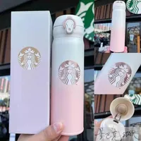 2021 Fashion 500ML Starbucks Cup Water Bottle Vacuum Stainless Steel Mugs Kettle Thermo Cups Gift Product267S