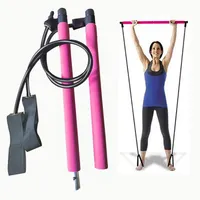 Multi-functional Stick with Resistance Band Yoga Pull Rods Pilates Bar for Gym Fitness Body Building Workout Exercise 210624307V