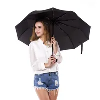 Guarda -chuvas carros UV no vento invertido grande guarda -chuva dobrável machos machos preto manuseio automático de madeira Sombrilla de capa de chuva sombrilas