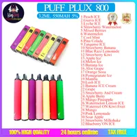 Mais alta qualidade Puff Plus 800 Puffs E Cigarette Disposition Dispositivo VAPE PET Pen Cartuctidge 650mAh Bateria