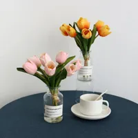 Decorative Flowers & Wreaths 50% 1 Bouquet Fake Flower Stylish Fantastic Faux Leather Home Simulation Tulip For Table