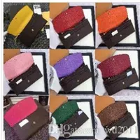 Whole genuine Leather Multicolor Wallet purse Date Code Designer Wallet long Wallet Card Holder Ms Mens Classic Zip Pocket1898