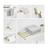 Bath Accessory Set Ellen Bathroom Hardware Gold Brushed Towel Shees Toilet Paper Holder Robe Hook Ring Brush Ml19300G Drop Delivery Dhhqd