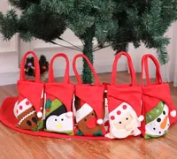 Christmas Decorations Tote Bag Gift Holders Holiday Year Candy Santa Reindeer Snowman Hat Bags Present Wrap Non-woven Red
