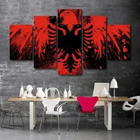 5 piece of canvasAlbanian flag art decoration painting art painting333N
