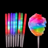 Party Supplies Colorful LED Glow Sticks Cotton Candy Cones Reusable Glowing Marshmallows Sticks Luminous Cheer Tube Dark Light SN737