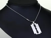 Chains Stainless Steel Pendant Necklace Ins Men039s Shaving Blades Personalized Fashion7512242