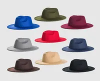 Simple Felt Hat Women Fedoras Men Fedora Hats Woman Man Jazz Top Hat Female Male Wide Brim Cap Fashion Autumn Winter Caps Wholesal6555571