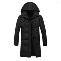 Men's Down -30 Degree Temperature Hooded Parka Men Cotton Padded Long Thick Warm Casual Winter Jacket