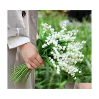 Decorative Flowers Wreaths Artificial Flower Lily Real Touch Wind Chime Orc For Home Wedding Garden Decoration Fake Drop Delivery Dhpnp
