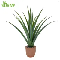 Decorative Flowers 67 71 76cm Artificial Large Agave Plants With Cement Flowerpot Home Decor Aloe Plant Potted For Office Garden Courtyard