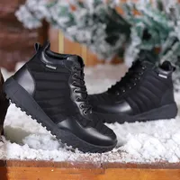 Boots 2023 Fashion Winter Men's Warm Snow Waterproof Leather Ankle Outdoor Hiking Shoes