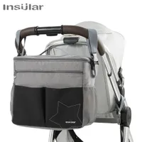Diaper Bags Insular Baby s Outdoor Travel Mommy for Stroller Large Capacity Insulation Nursing Polyester Solid 230328