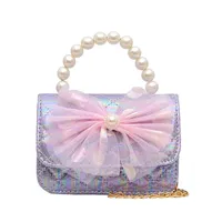 Handbags Cute Canvas Bag Childrens Bags Messenger Princess Mini Pearl Tote Girls E8972