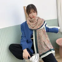 Autumn And Winter Women S Fashion Small Floral Stripe Warm Scarf Thickened Scarf Whole260D