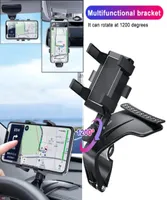 Car Multifunctional Mobile Phone Bracket 360 Degree Sun Visor Mirror Dashboard Mount GPS Stand Phone Holder Parking Card9894320