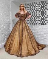 Off shoulder glitter evening dresses bone bodice long formal prom party gowns shiny a line designer dresses for special occasions backless evening gown