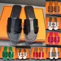herms H Slippers Oran Sandal Ms Hi-q Slide Fashion Leather Cloth Designer Slip Footwear Beach Luxury Bracelet Flat Slide