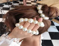 Hair Pins Woman Big Pearl Ties Fashion Korean Style clips band Scrunchies Girls Ponytail Holders Rubber Band Accessories 2211079832690