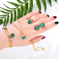 Necklace Earrings Set Siscathy 4pcs set Arab Fashion Trend Jewelry For Women Bracelets Pendant Rings Female Accessories Bijoux