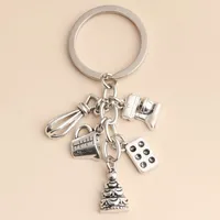 Dessert Keychain Baking Key Ring Cake Egg Beater Blender Measuring Cup Moulds Key Chain Dessert Chef Gifts Jewelry