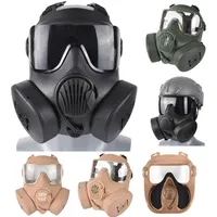 Outdoor Paintball CS Games Airsoft Shooting Huting Face Protection Gear Tactical PC Mask with Fans NO03-326287c