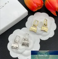 Top Quality Lock Pendant Women Designer Studs Titanium Steel Lover Earrings Gold Silver Colors Hoop For Fashion Jewelry