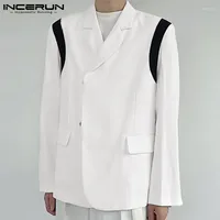 Men's Suits Fashion Casual Style Men's Long Sleeve Blazer Coat Outer Garment Male Stitching Color Party Nightclub Coats S-5XL INCERUN