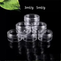 3g 5g Plastic Pot Jars Bottle 3ML 5ML Jar Cosmetic Containers Sample Empty Clear Cream box Refillable Container 0110