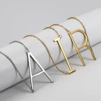 Chains DoreenBeads Stainless Steel Capital Initial Letter A-Z Necklaces For Women Gold Color Alphabet Pendant Necklace Jewelry Gifts
